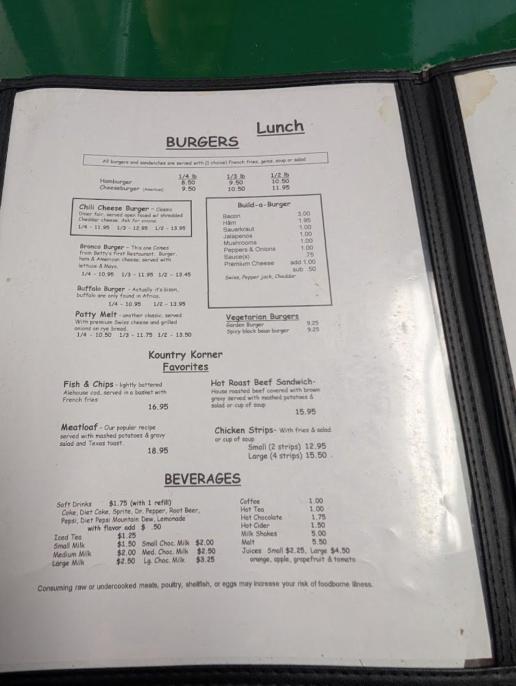 Kountry Korner Café Menu image 4